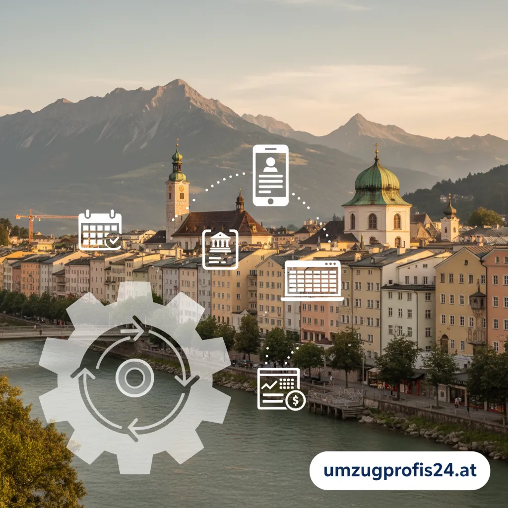 Eine Person am Schreibtisch, die online ihre Daueraufträge für Innsbruck anpasst