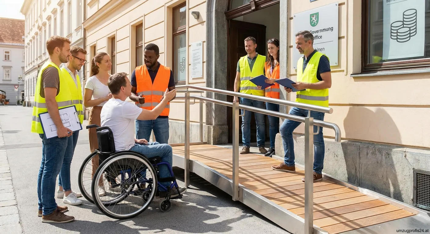 Rollstuhlrampe vor einem Haus in Graz mit barrierefreiem Zugang