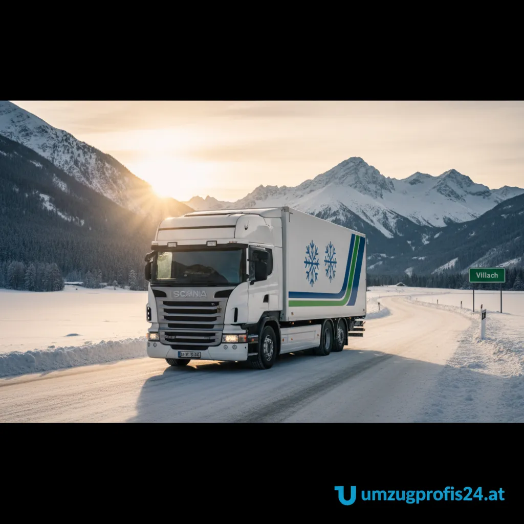 Moderner Kühltransporter für Tiefkühlware in Villach