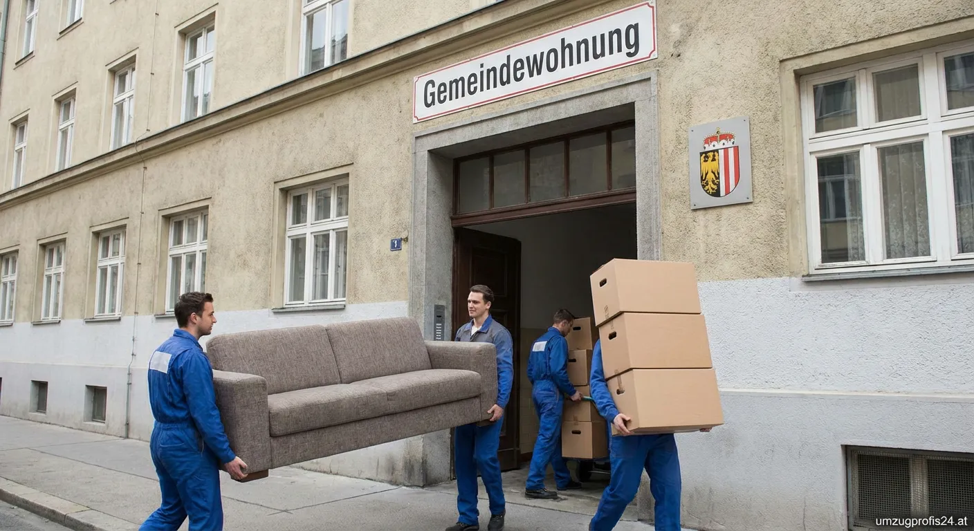 Umzug Gemeindewohnung Wien Kartons und Möbelpacker