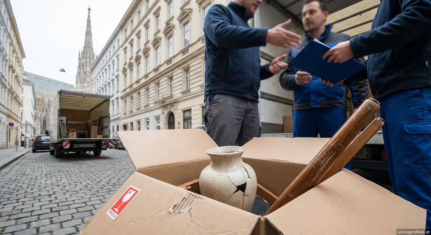 Versicherungsunterlagen für Umzugsschäden in Wien auf einem Tisch