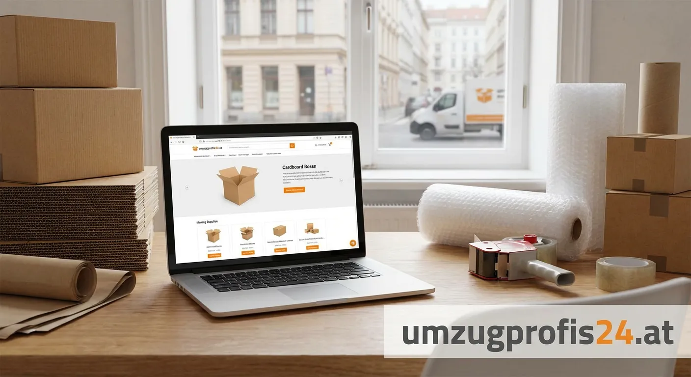 Stapel von Umzugskartons und Verpackungsmaterial Graz bestellen